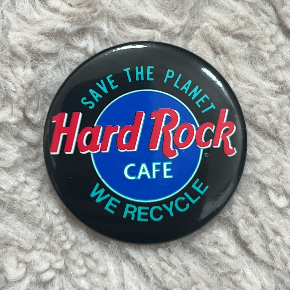 Hard Rock Cafe Save The Planet We Recycle Button Pin